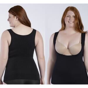 Brand New Curveez Women Size XL Black Essential Open Bust Control Tank Shapewear